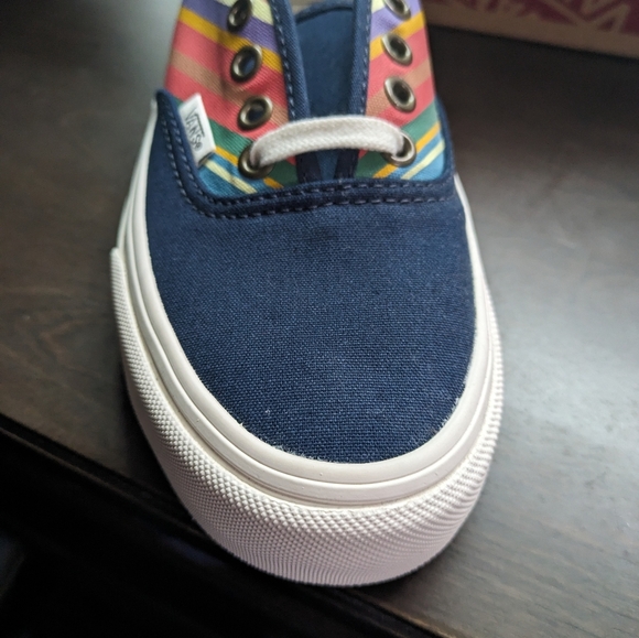 Vans Authentic SF Retro Stripes Women Size 5 Dress Blue Classic Beach Shoe 0124 - Picture 7 of 11